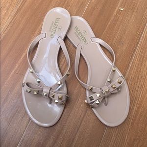 Authentic Valentino Rockstud Rubber Thong Sandal